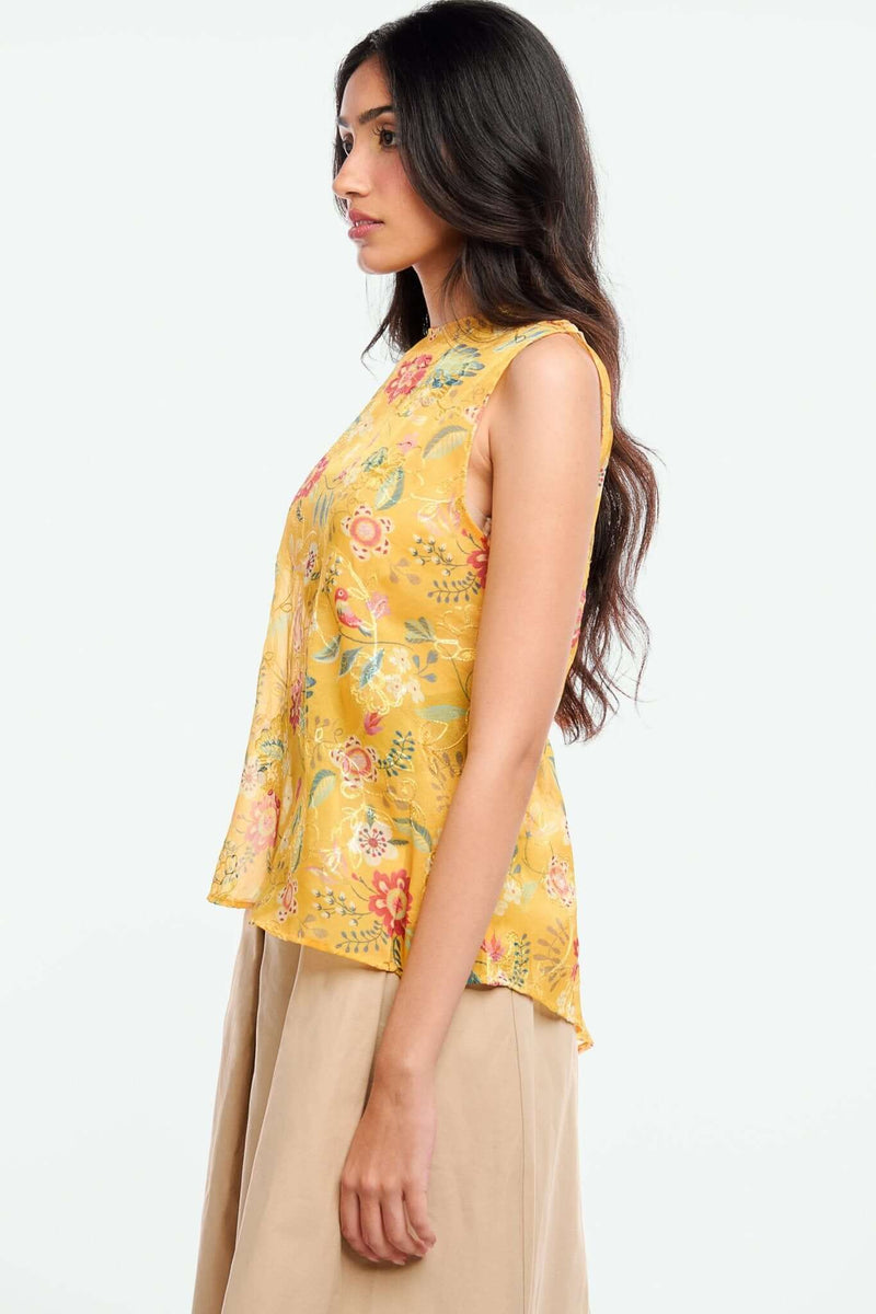 Jewel neckline top with longer back - Shopbiaa